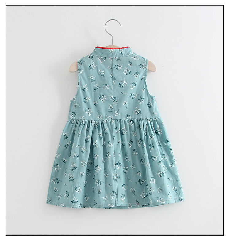 Ready Stock : Flower Cheongsam  Dress (Mint)
