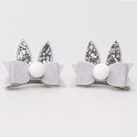 Ready Stock : The Silver Sparkling Cat Ear Hairclip (Pair)