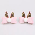 Ready Stock : The Pink Sparkling Cat Ear Hairclip (Pair)