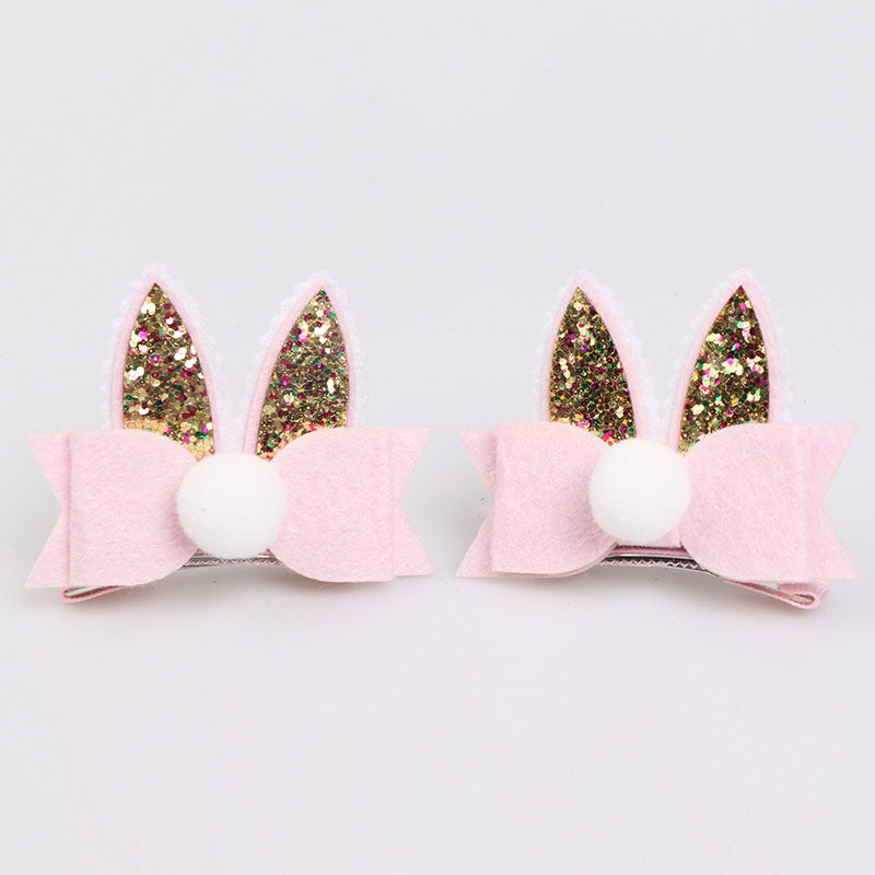 Ready Stock : The Pink Sparkling Cat Ear Hairclip (Pair)