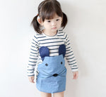Ready Stock : Little Mice Stripe Dress (Long Sleeves)