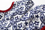 Ready Stock : Blue Motif Chinese Collar Dress (Restocked-Batch 4)