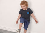 Ready Stock : Blue Pocket Short Sleeve T-Shirt