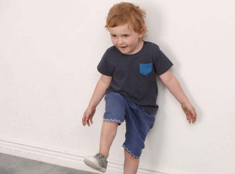 Ready Stock : Blue Pocket Short Sleeve T-Shirt