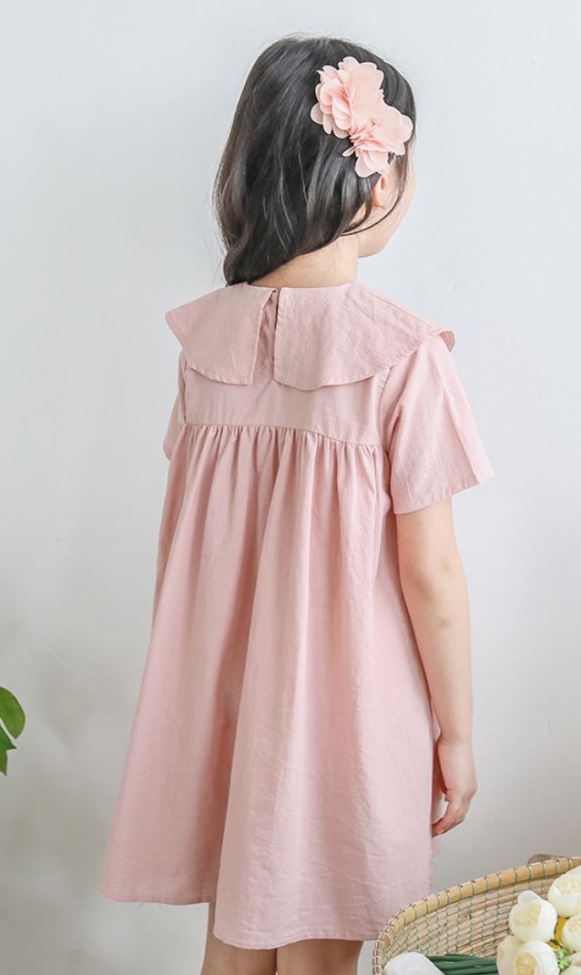 Ready Stock : Dusty Pink Princess Cotton Dress