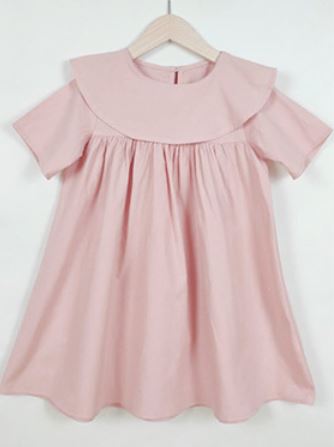 Ready Stock : Dusty Pink Princess Cotton Dress