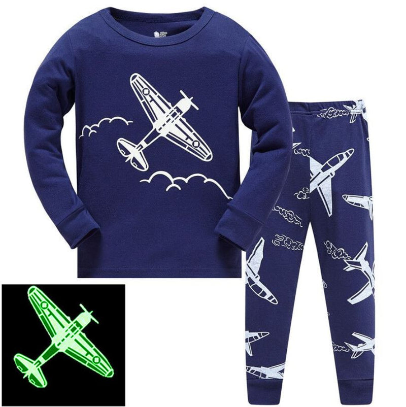 Pre-Order : Glow In The Dark Plane Pajamas Set