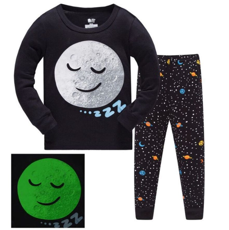 Pre-Order : Glow In The Dark Moon Pajamas Set