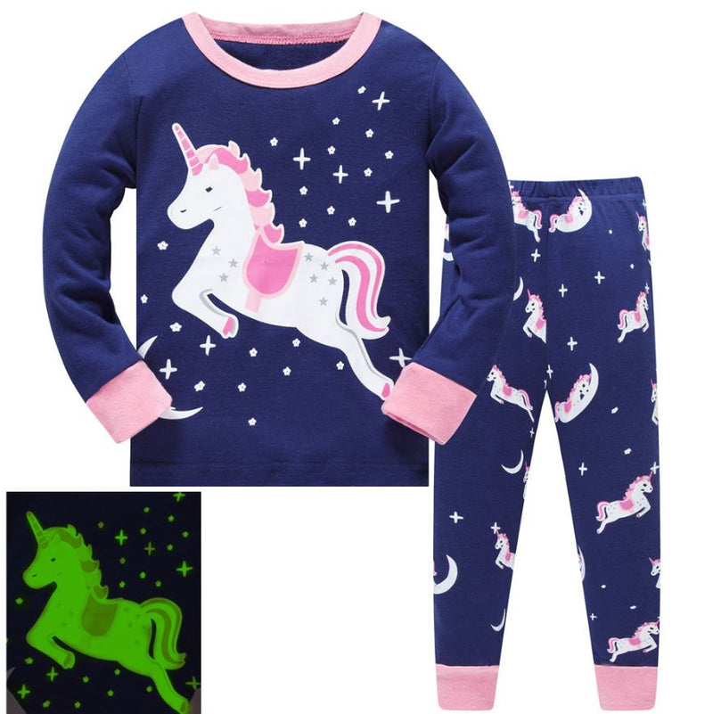 Pre-Order : Glow In The Dark Unicorn Pajamas Set