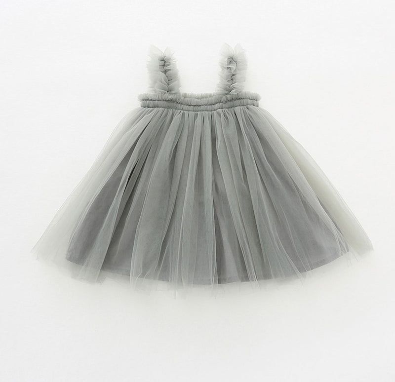 Ready Stock : Fluffy Short Tutu Dress (Grey)