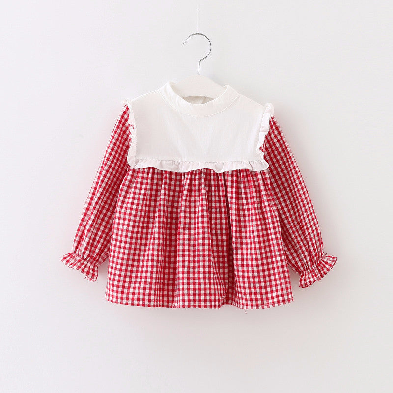 Ready Stock : Red White Checkers Long Sleeve Blouse (Restocked - Batch 2)
