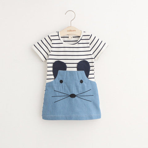 Ready Stock : Little Mice Stripe Dress