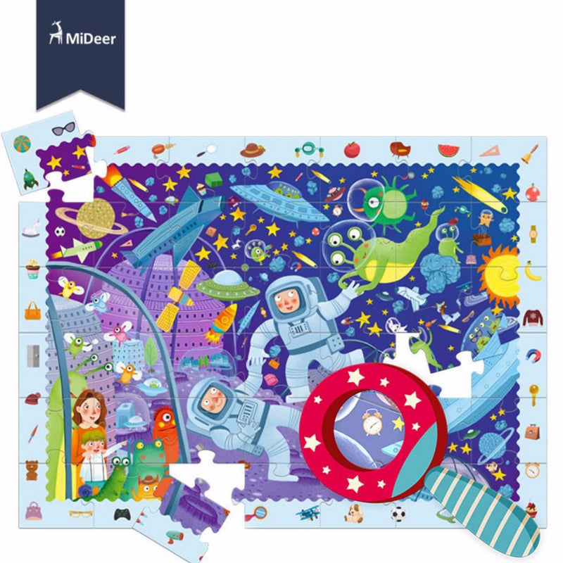 Pre Order : MIDEER SPACE EXPLORATION PUZZLE WITH MAGNIFYING GLASS