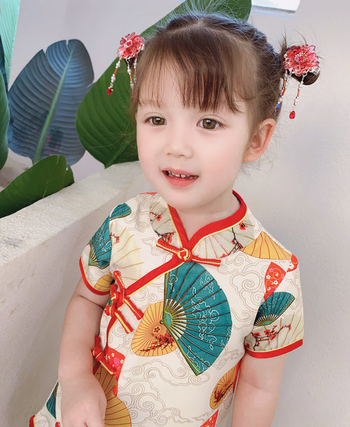 Pre-Order : Oriental Fan Cheongsam