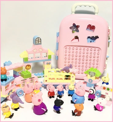 Pre-Order: Peppa Pig 92 Pieces Block Set In A Wheel Luggage Box