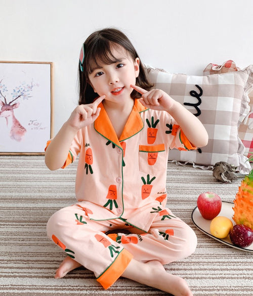 Pre-Order : Mini Carrot Collar Pajamas Set