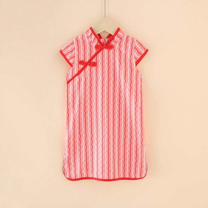 Ready Stock : Girl Cotton Cheongsam (Design 1)