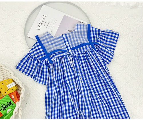 Pre Order :  Checkers Dress (Blue )