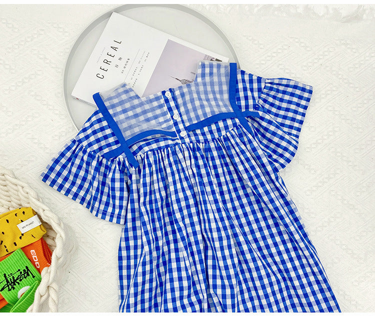 Pre Order :  Checkers Dress (Blue )