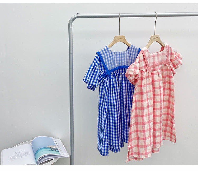 Pre Order :  Checkers Dress (Blue )