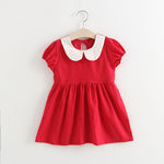 Ready Stock : The Peter Pan Collar Red  Dress