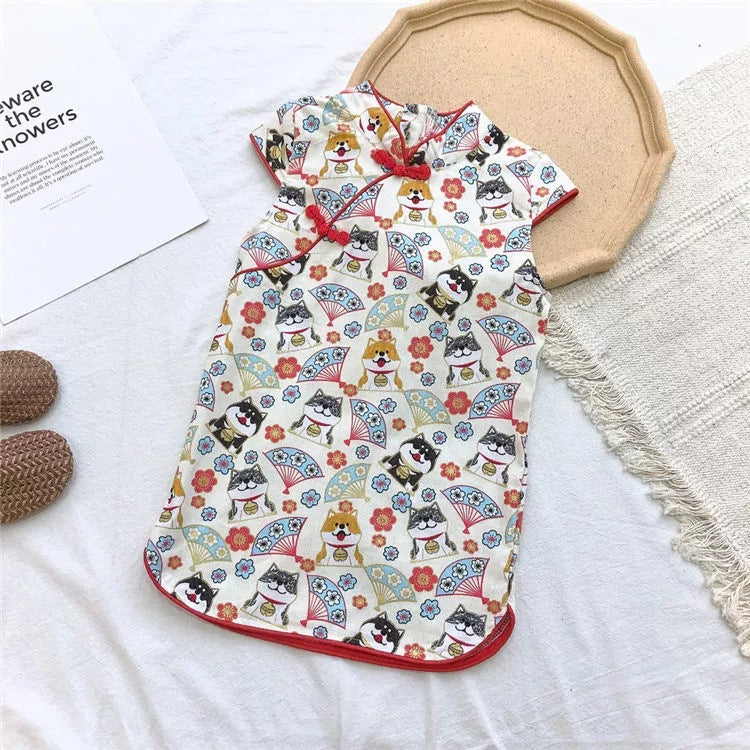 Ready Stock : Lucky Pup Cotton Cheongsam