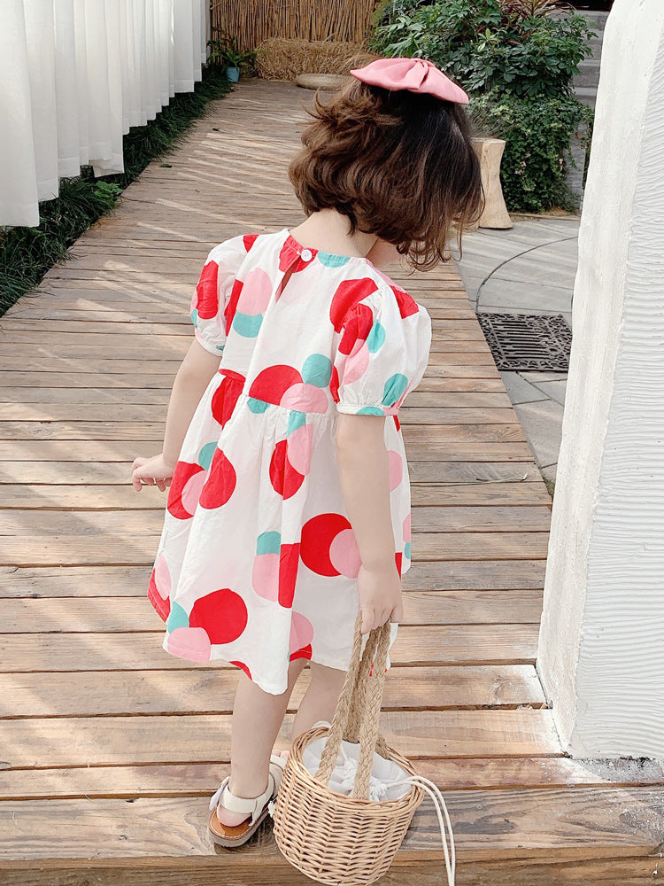 Ready Stock : Polka Dots Puffy Sleeves Dress
