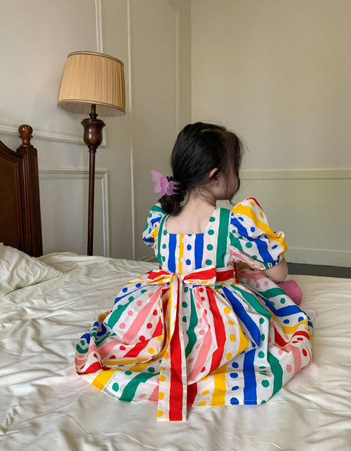 Pre Order :  Puffy Sleeve Polka Dress