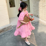 Pre Order :  Puffy Sleeve Pink Dress