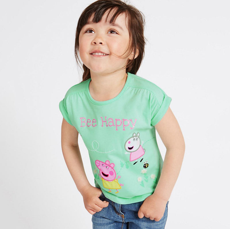 Ready Stock  : Peppa Bee Happy Short Sleeve T-Shirt
