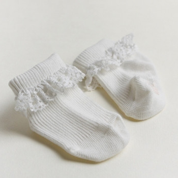 Ready Stock : Ruffle Socks (White)