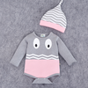 Ready Stock : Big Eyes Long Sleeve Romper With Matching Beanie