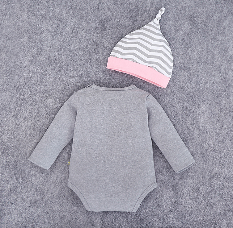 Ready Stock : Big Eyes Long Sleeve Romper With Matching Beanie