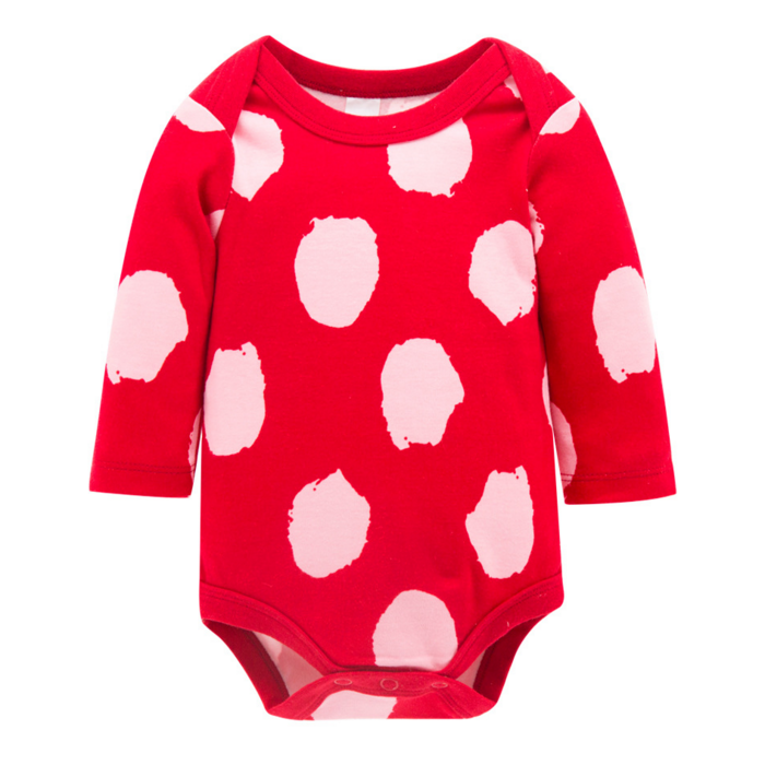 Ready Stock : Red Spot Long Sleeve Baby Romper