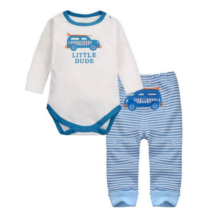 Ready Stock : Blue Car Pajamas Set