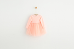 Ready Stock : Long Sleeve Pinky Peach Tutu Dress