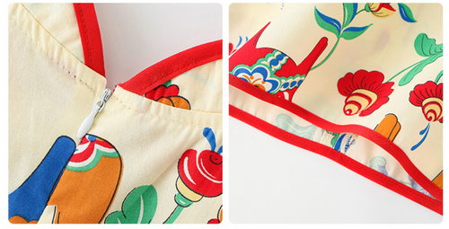 Pre-Order : Girl Cotton Cheongsam (Design 8 - Rocking Horse)