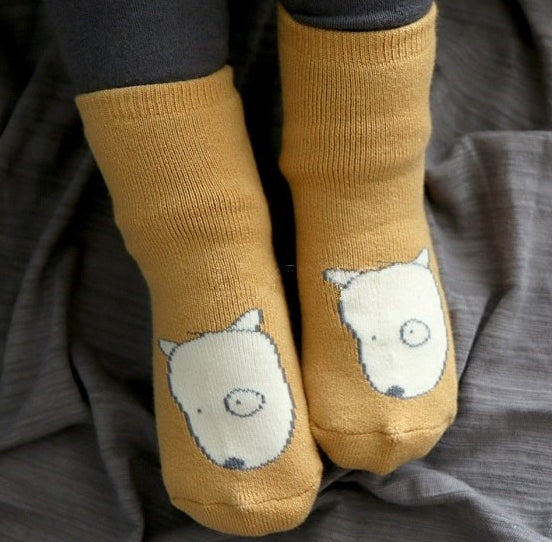 Ready Stock : Baby Bulldog Socks (Camel)