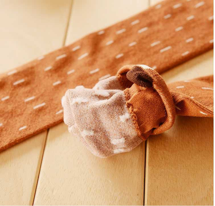 Ready Stock - Baby Fox Knee Length Socks (Camel)