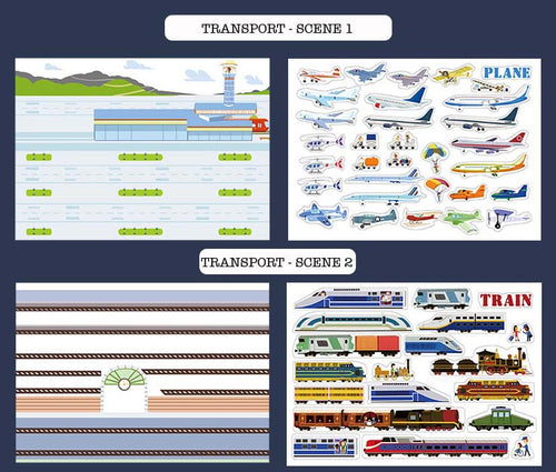 PRE-ORDER : MIDEER ELECTROSTATIC STICKER PUZZLE (TRANSPORTATION THEME)