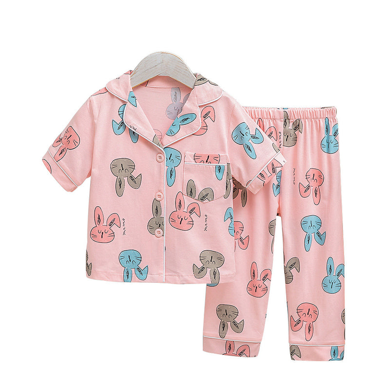 Pre-Order : Pink Rabbit Collar Pajamas Set