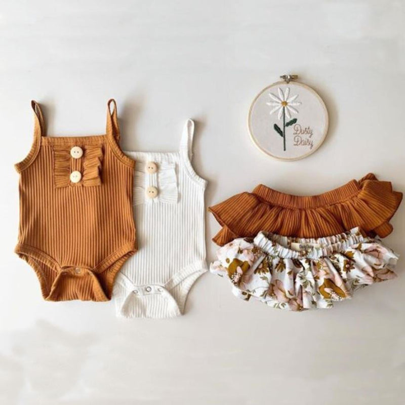 Pre-Order : Baby Princess Ruffle Romper with Bloomer Set (3 Designs)