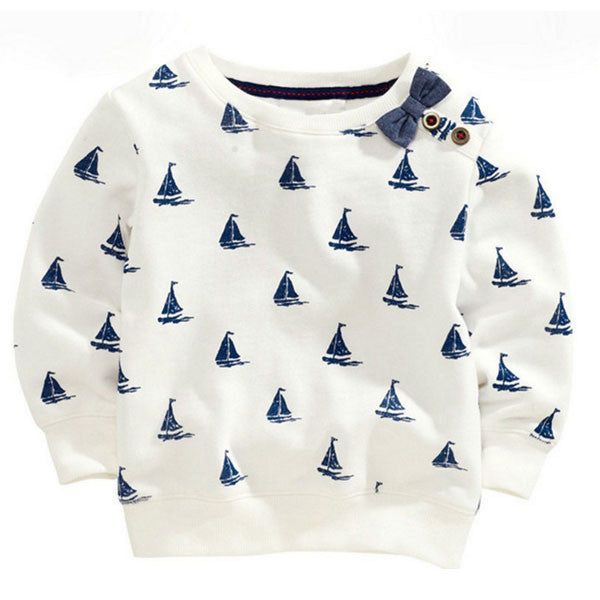 Ready Stock : Blue Bow Long Sleeve T-Shirt