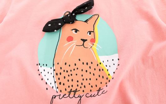 Ready Stock : Pretty Cute Cat Short Sleeve T-Shirt