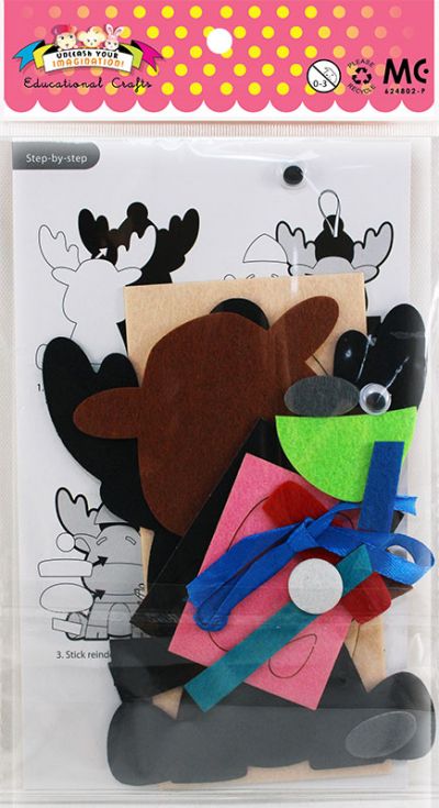 READY STOCK : FELT CHRISTMAS DECO HANGER DIY KIT (Reindeer)