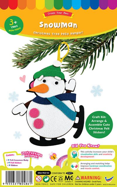 READY STOCK : FELT CHRISTMAS DECO HANGER DIY KIT (Snowman)