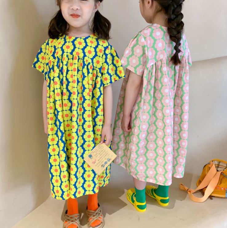 Pre Order :  Floral Cotton Dress (2Colours )
