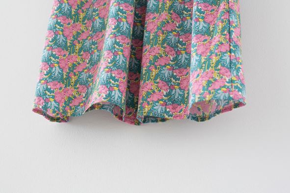 Pre Order :  Floral Cotton Dress (Turquoise )