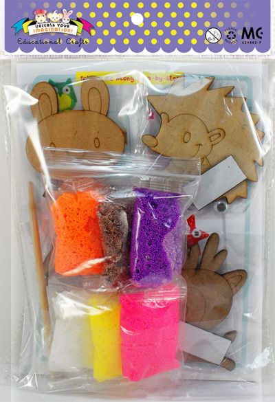 READY STOCK : FOAM CLAY MAGNET DIY KIT (4in1-Starfish,Dolphin,Turtle,Clownfish)
