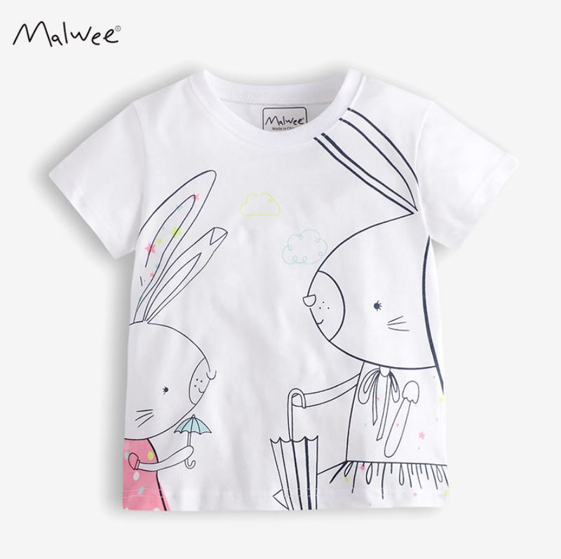 Ready Stock : Mom and Baby Bunny Short Sleeve T-Shirt